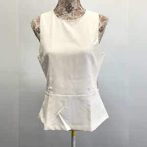 HOMMAGE L.A. White sleeveless cutout peplum blouse‎ size S